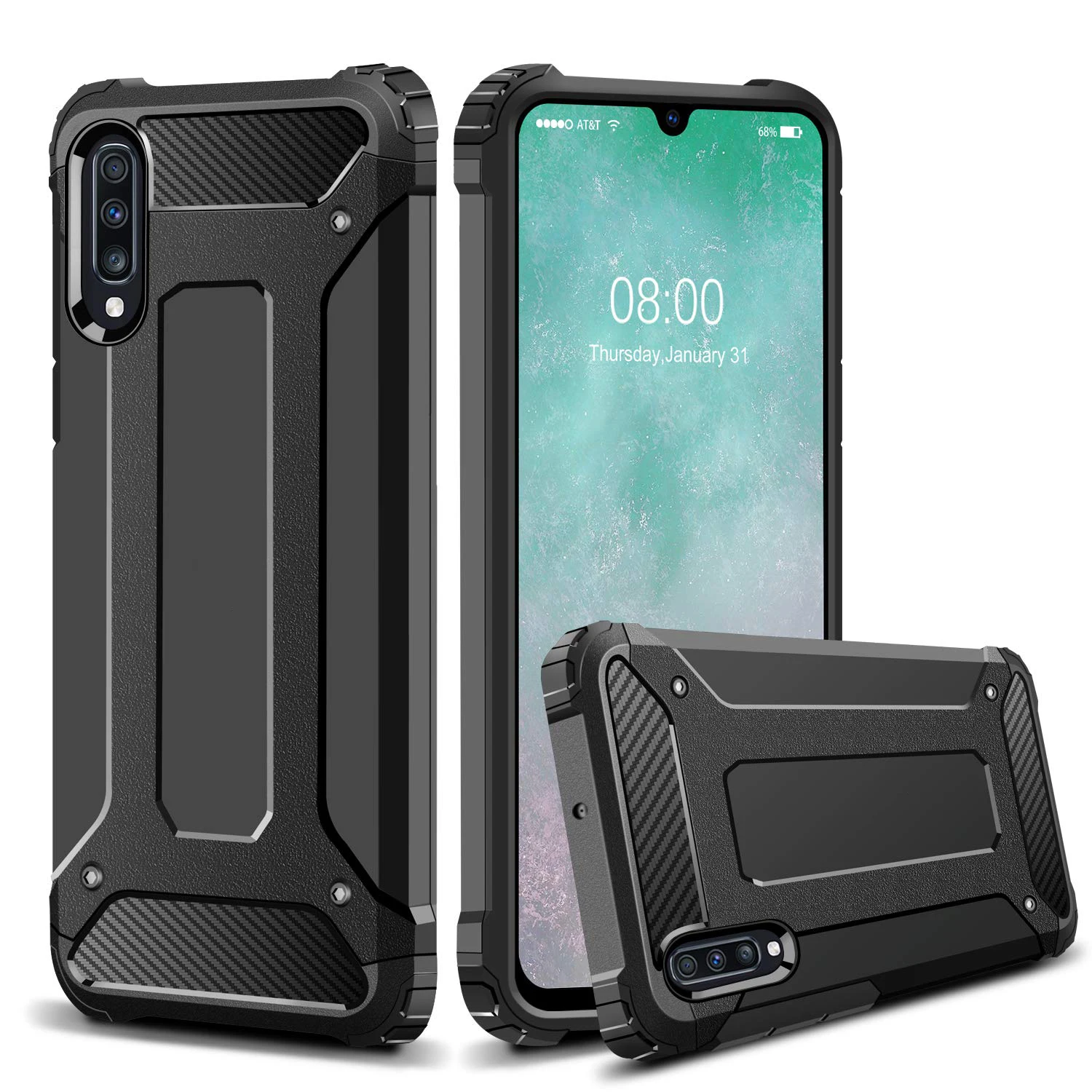 

for Samsung Galaxy A70 A60 A50 A30 A10E A20E Case, Heavy Duty ArmorBox Dual Layer Shock Resistant Hybrid Protective Rugged Case