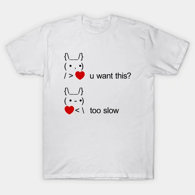 Мужская футболка с кроликом и надписью want this too slow ASCII женская футболка|Футболки| |