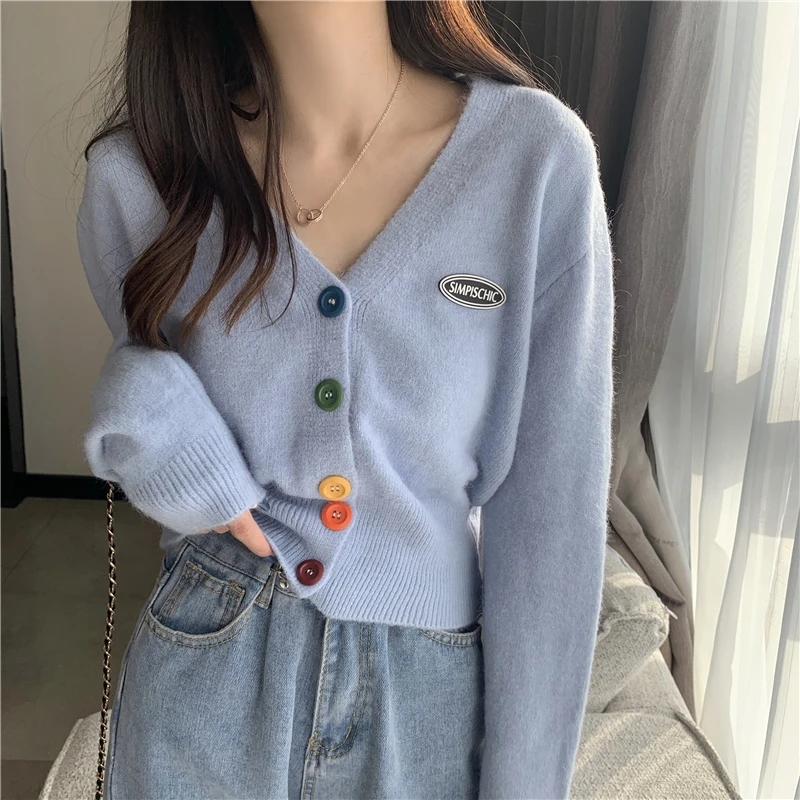 

Elegant Long Sleeve Sweater Women 2020 New Single-breasted Female Short Cardigan Soft Flexible Knitted Sweater