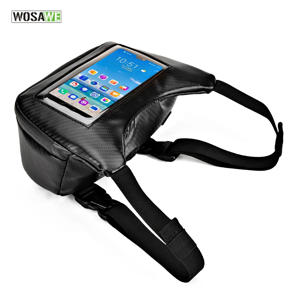 

WOSAWE Cycling Bag Electric Bike Handlebar Bag Waterproof Cell Mobile Phone Touch Screen Riding Scooter MTB Road Bike Bag