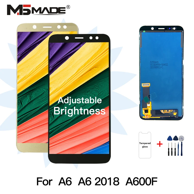 Дешево A6 2018 font b lcd b font 5,6 регулировка яркости для samsung Galaxy A6 2018 A600F A600FN A600 ЖК дисплей с сенсорным экраном дигитайзер A600F экран