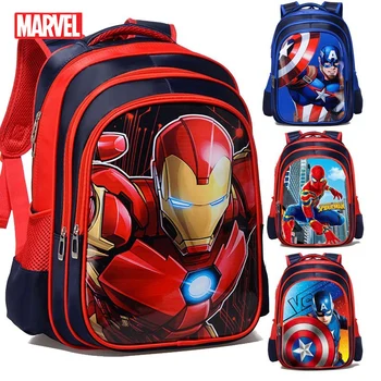 

MARVEL Cartoon Iron Man Spiderman Schoolbag Captain America Boy Girl Children School bag Teenager Schoolbags Student Backpacks