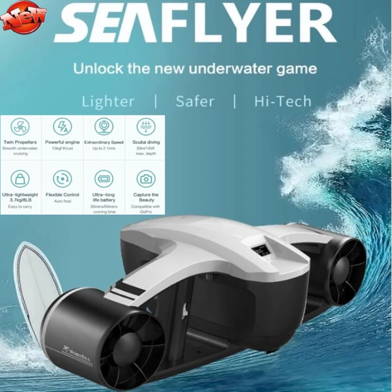 US $1.534.40 Underwater Propeller HandHeld Booster Swimming Diving Equipment Underwater Diving Submarine Scooter Underwater Swimming Aid Toy