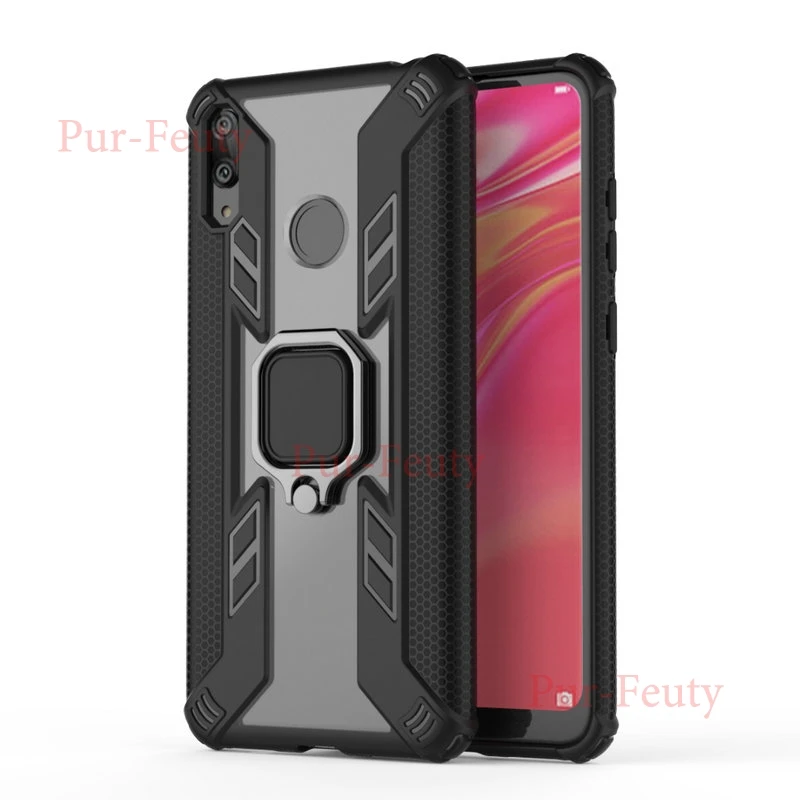 Чехол для huawei Y7 huawei Y 7 Силиконовый Броня бампер ударопрочный металлический кольцо Высокое качество задняя крышка для huawei lxdub LX1 LX2 L22