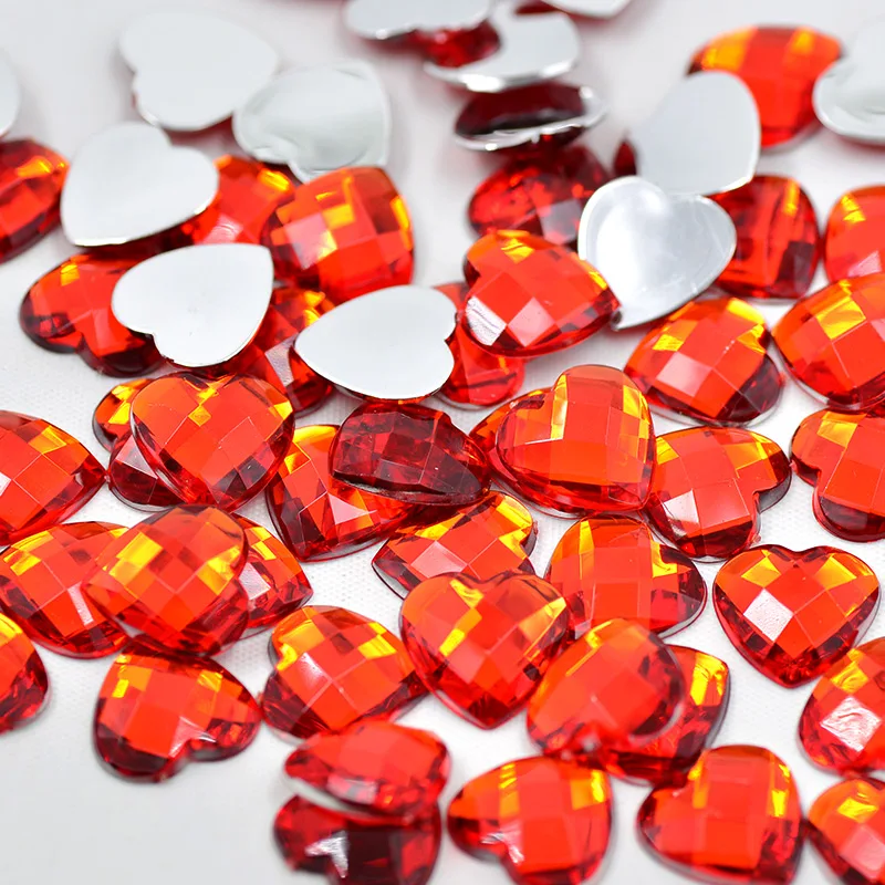 JUNAO-100pcs-16mm-Red-Heart-Non-Hot-Fix-Rhinestones-Applique-Acrylic-Crystal-Stones-FlatBack-Glue-On (2)