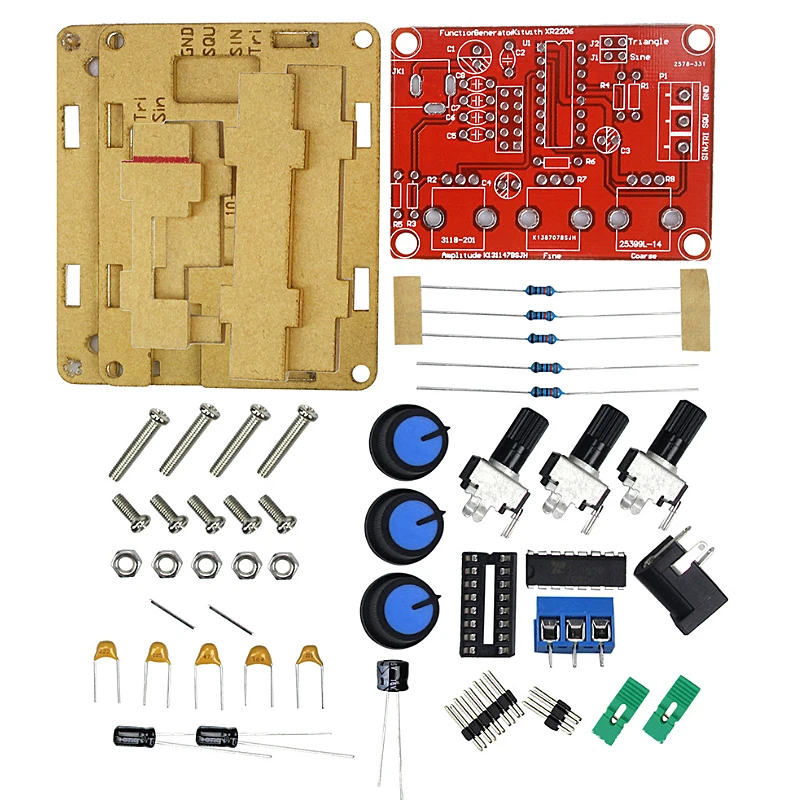 

DIY 1Hz -1MHz XR2206 Function Signal Generator Kit Sine/Triangle/Square Output Signal Generator Adjustable Frequency Amplitude