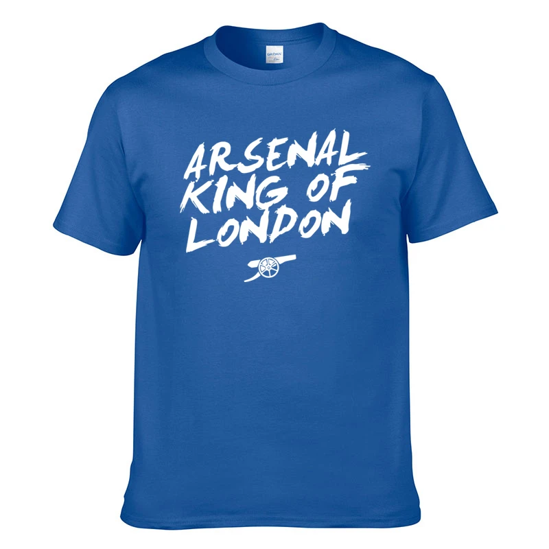 Футболка “Арсенал” King of London футболка Футбол вентиляторы Для Мужчин's Повседневное летние хлопковые футболки в стиле «хип-хоп» уличная Harajuku футболки - Цвет: Королевский синий