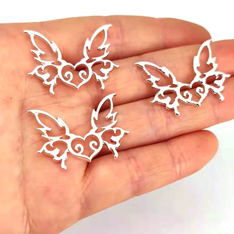 hzew 50pcs Hollow butterfly pendant charm heart cute charms gift for women man Accessorie
