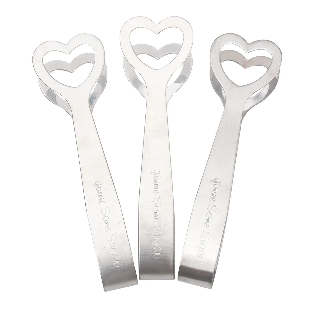 For Sugar Ice Tongs Gift Kitchen Tools Clips Cake Stainless Steel Wedding Favors Heart Shape Food