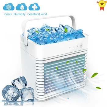 Home Mini Air Conditioner Portable Air Cooler USB Personal Space Cooler Fan Air Cooling Fan Rechargeable Fan Desk Portable Fans tanie i dobre opinie HAOYUNMA No Timing CN(Origin) Electric Rotary Vane 10-15㎡ Other Natural Wind Sleep Wind Prevailing Wind 20W 1050MM