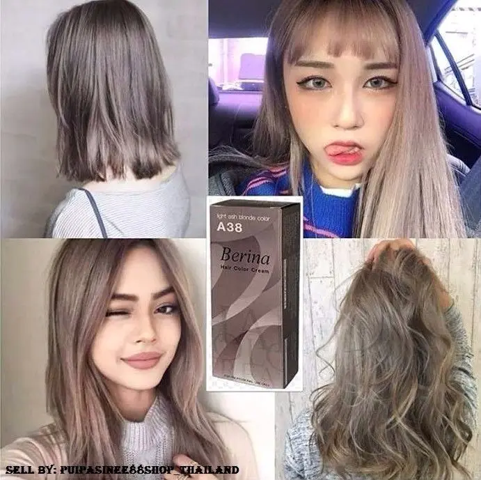 BERINA Professional крем для волос-перманентный цвет краски-A38: светлый пепельный блонд Цвет