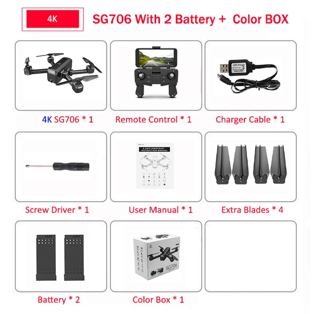 SG706 4K Color Box 2 batteries