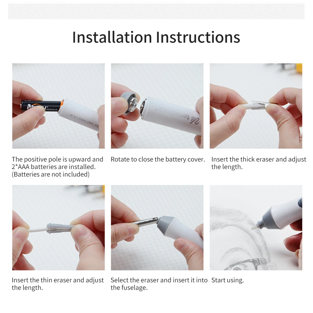 Electric Eraser Kit Pencil Eraser with 22 Eraser Refills Battery Operated Eraser Stationery Supplies for School Students