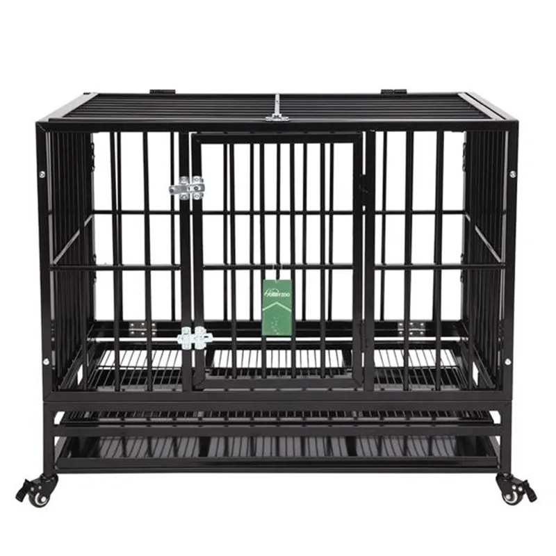 

36 Heavy Duty Dog Cage Crate Kennel Metal Pet Playpen Portable with Tray Black