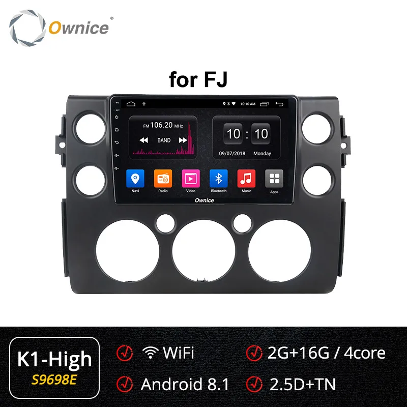 S9698 K1 HIGH Ownice k3 k5 k6 Android 9,0 Восьмиядерный подходит для Toyota FJ Cruiser 2006-2013 Автомобильный плеер Navi gps Радио 360 панорама DSP 4G SPDIF - Цвет: S9698 K1 HIGH