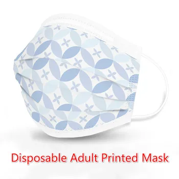 

10pcs/bag Disposable Three-layer Adult Printing Dustproof Breathable Meltblown Cloth Adult Mask