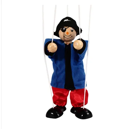 Pirate blue Марионетта, деревянные куклы, Мумия, Пиноккио, драма, игрушка, забавные игрушки клоуны для девочек и мальчиков, для маленьких детей, Маппет, повествование, реквизит - Цвет: Pirate blue