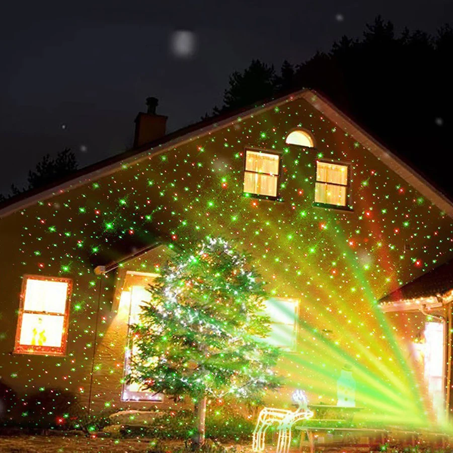 Thrisdar зеленый красный Рождественский лазерный проектор лампа открытый сад пейзаж лазерный прожектор Свадебная вечеринка в стиле диско лазерный сценический свет