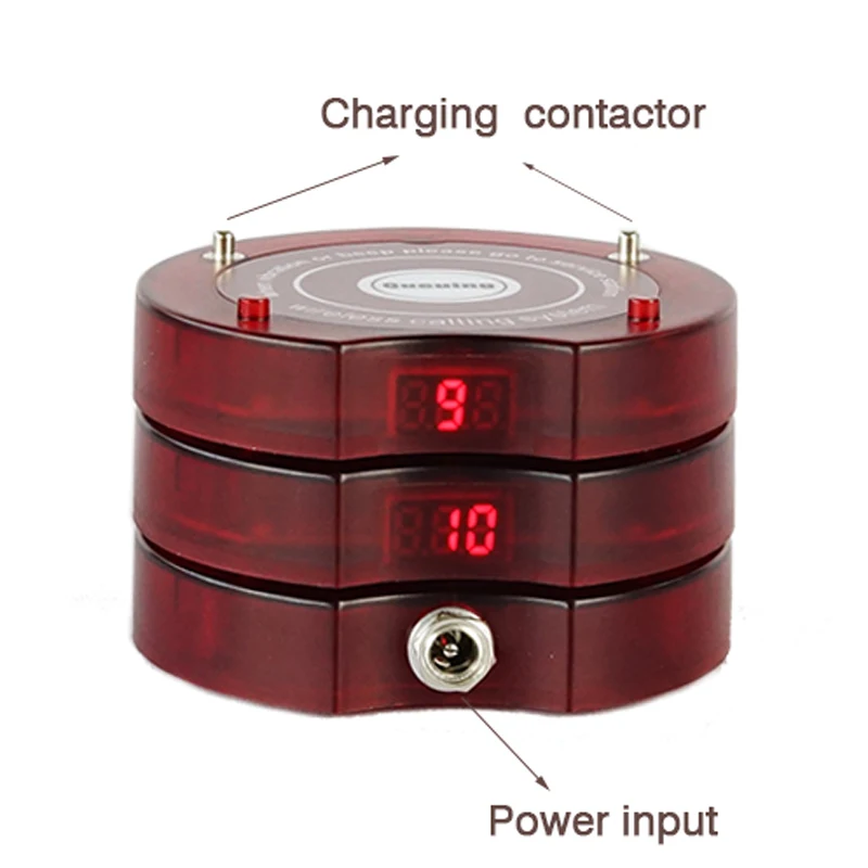 YARMEE Pager Restaurant 999 channel wireless Calling System with 10 coaster pagers for waiter pagers for queue system