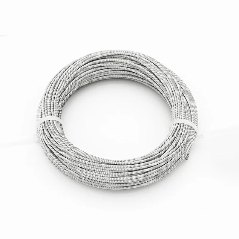 

50m 7*7 1.5mm304 Stainless Steel Rope wire rope Clothesline Soft Fishing Lifting Cable