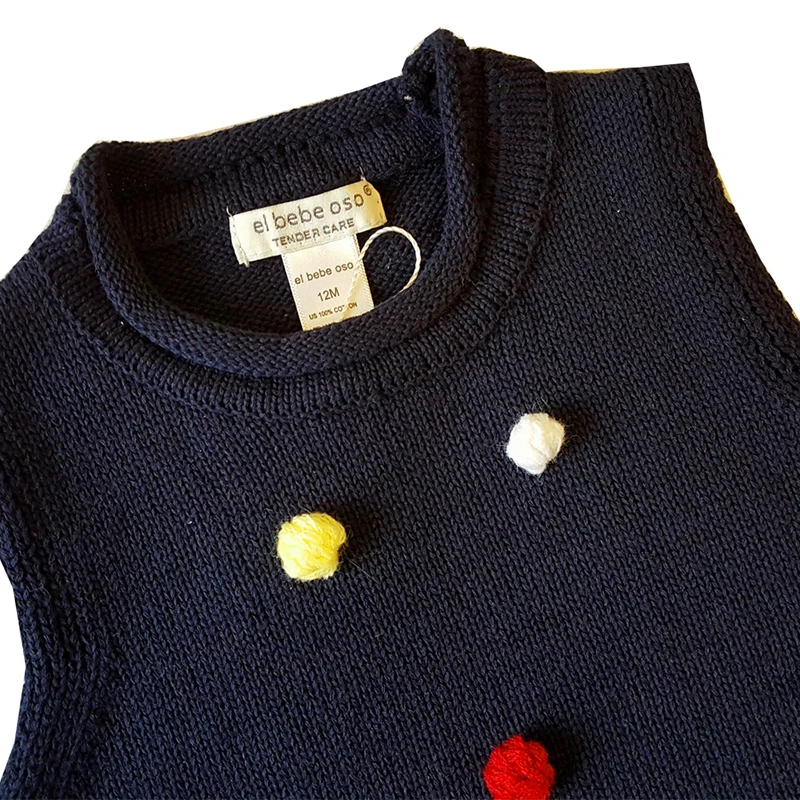 Детский вязаный жилет для маленьких девочек Хлопковый вязаный жилет свитер для маленьких девочек детская одежда с радугой топы для маленьких девочек