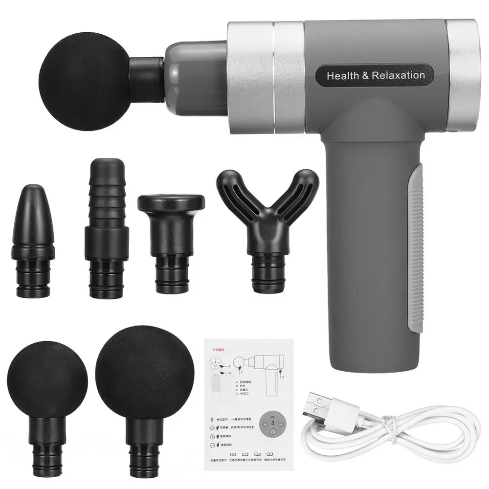 Массажер для мышц с сенсорным ЖК экраном 5 режимов|Fascia чехол пистолет| |