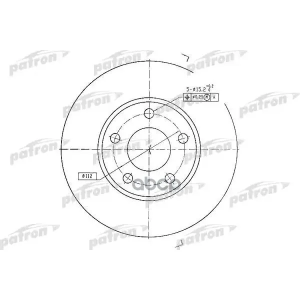 Диск Тормозной Передн Audi: 100 84-90, 100 Avant 84-90, 200 83-91, 200 Avant 83-91, Quattro 80-91 PATRON арт. PBD2626