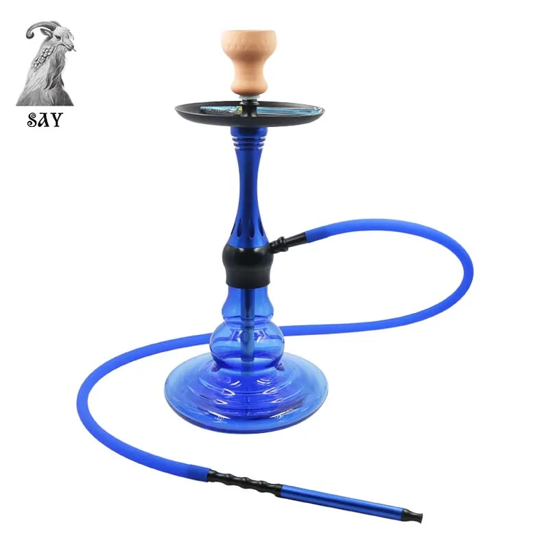 

SY High Quality Glass Hookah Shisha Nargile Sheesha Narguile Chicha Cachimbas Water Pipe Accessories Blue Color