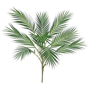 

Simulated Tropical Palm Leaf Bushes, Green Plastic Areca Palm Plants, 9 Leaves Per Bushel