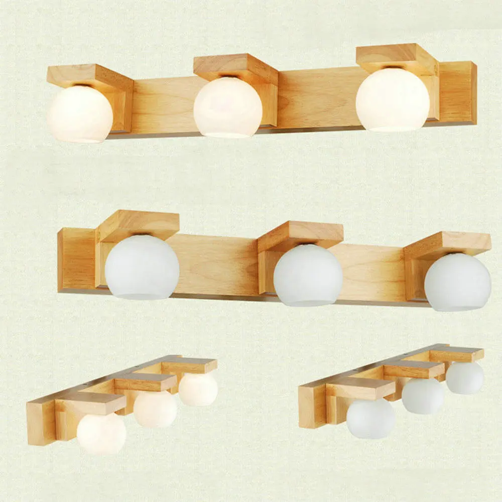Luminária de Parede Moderna para Espelho de Banheiro Longa de Madeira Interior de Casa Lâmpada Iluminação g4 Led 110v 220v 13 banheiro, longa de madeira, g4, lâmpada led,