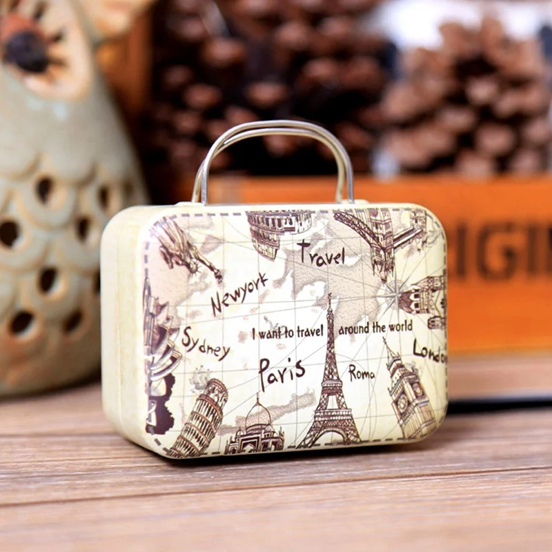 1Pc Sultry Retro Suitcase Music Box Creative Gift Mini Music Boxes Colorful Home Decoration Accessories Inimitable Musical Box