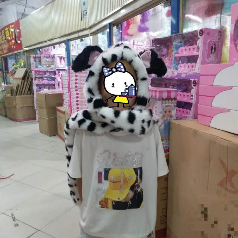 Плюшевая шапка Disney 101 далматинцы шерстяной шарф шерстяные перчатки 3 в 1 мягкие