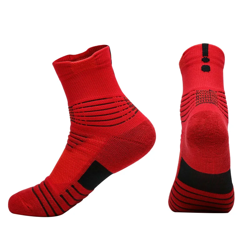 Sports Socks Men Professional Basketball Running Towel Bottom Anti-Slip Sport Boat Outdoor Breathable Cotton Hiking Socks - Цвет: R