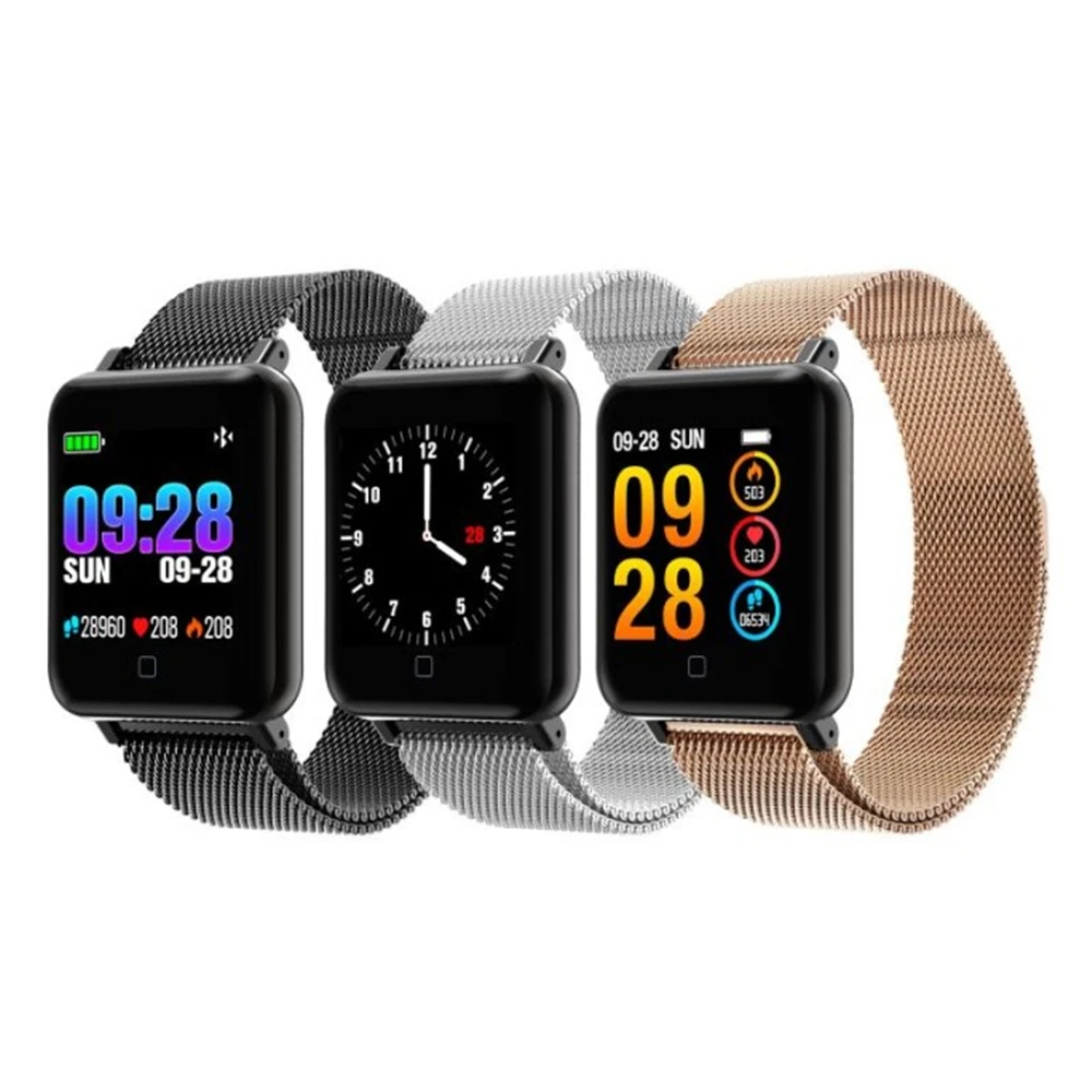 Смарт-часы фитнес-трекер кровяное давление Bluetooth часы Smartwatch Шагомер монитор сердечного ритма спортивный ремешок для IOS Android
