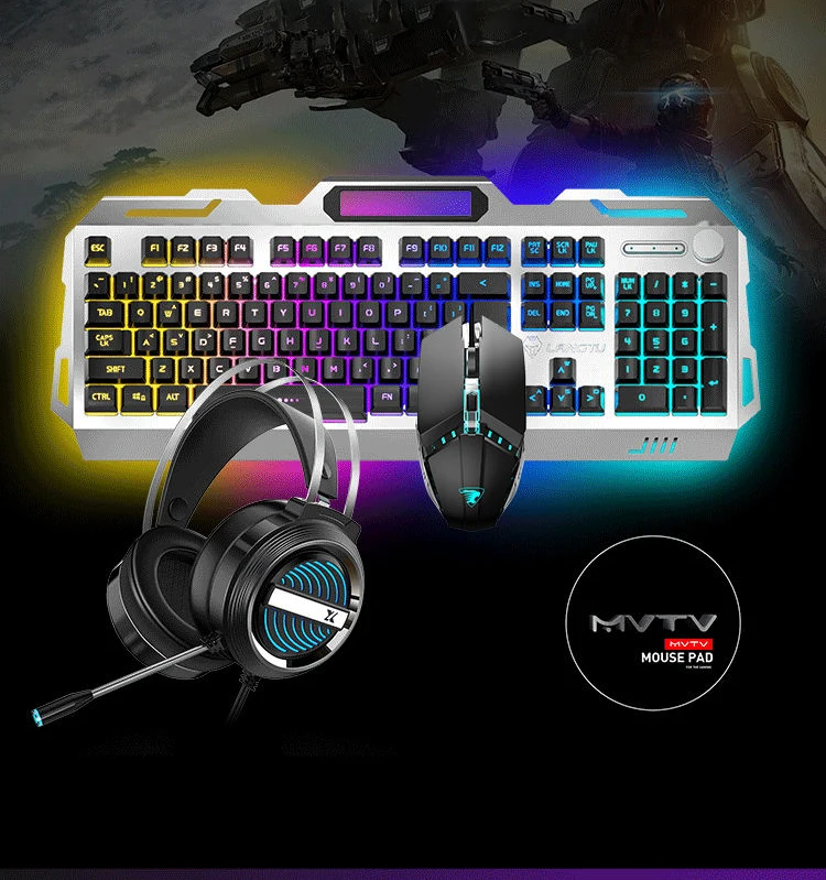 mouse teclado gamer usb com para computador fone de ouvido para jogos