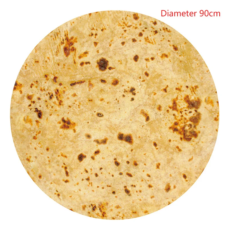 10 Diameter 90cm Одеяло мексиканского буррито для взрослых и детей, Фланелевое мягкое 3D покрывало с рисунком кукурузы, тортилии, пиццы, круглое одеяло, теплое флисовое пляжное одеяло для путешествий - Цвет: 10 Diameter 90cm