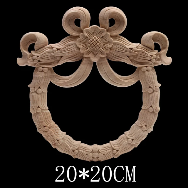 European Retro Floral Rose Wooden Furniture Decoration Accessories Cabinet Wood Decal Wood Craft Wood Applique Onlay Unpainted B138-5