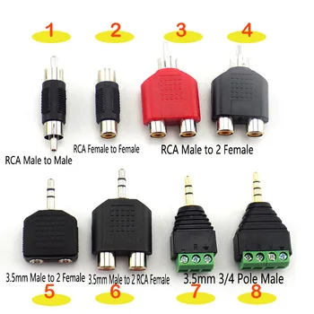 

Male To Female 3.5mm RCA Plug Jack Adapter AV Audio Connector 2 in 1 Stereo Headset Dual Headphone Audio Plug Accessories