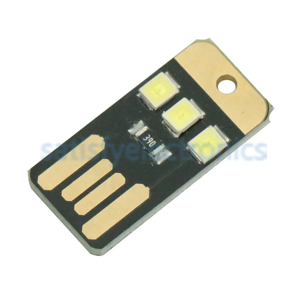 

5PCS Card Lamp Bulb Led Keychain Mini LED Night Light Portable USB Power White