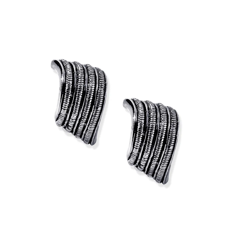 

Fashion simple retro curve personality anti silver no hole ear clip Earrings