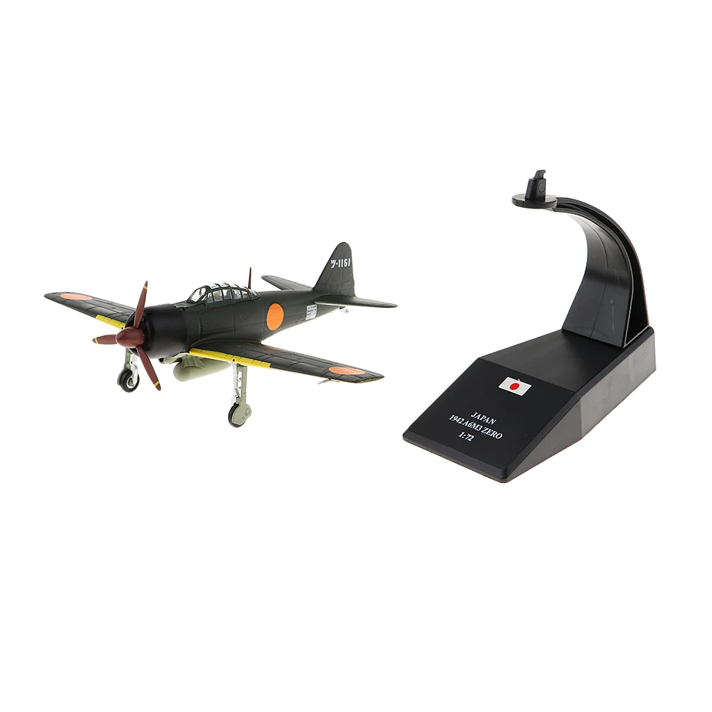 Diecast Airplane WWII A6M3 Zero Fighter Aircraft Model Collectible Decoration Gift, 1/72 Scale, 5.1 x 4.3 x 5.9 inch