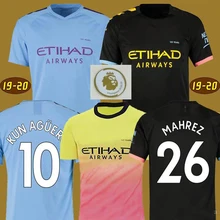 Горячая Распродажа,, manchesting city, для взрослых, Футбольная Футболка DE BRUYNE KUN AGUERO G. JESUS SANE 19 20, S-4XL, Джерси, размер Манчестера