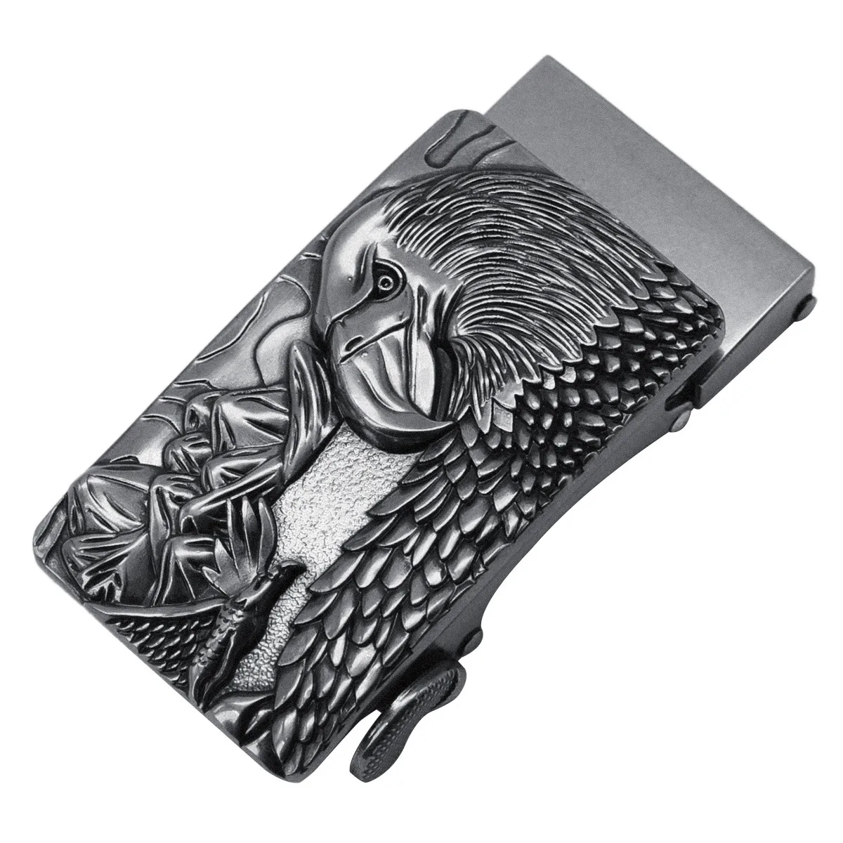 silver Eagle Head Орел, волк, голова, пряжка, оборудование, Бизнес Пояс, ведущий ремень, пряжка, голова, автоматическая пряжка, голова, мужской кожаный ремень, пряжки - Цвет: silver Eagle Head