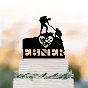 

Custom Climbing Cake Topper Mr And Mrs Wedding Cake Topper Rock Climbing Couple Outdoor Wedding Personalized Hiking Cake Topper
