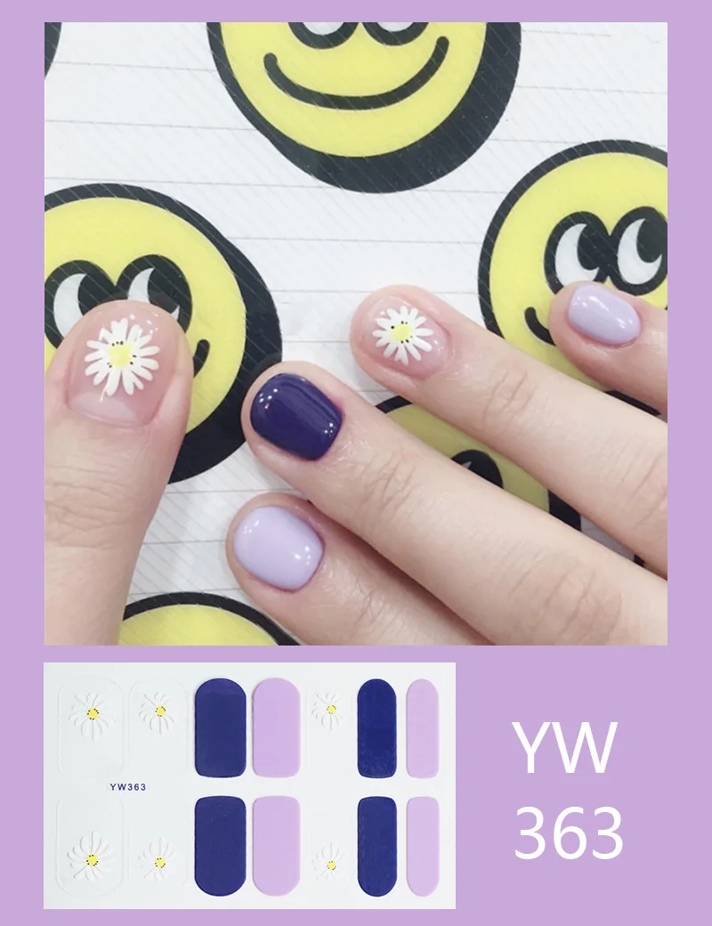 DIY линия цветов маргаритки красочный дизайн ногтей милые Стильные Золотые линии