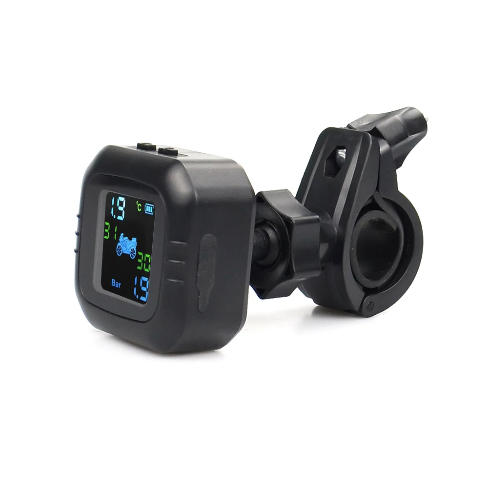 2020 USB Solar TPMS  Motorcycle  Charging Motor Tire Pressure Tyre Temperature Monitoring Alarm System with 2 External Sensors