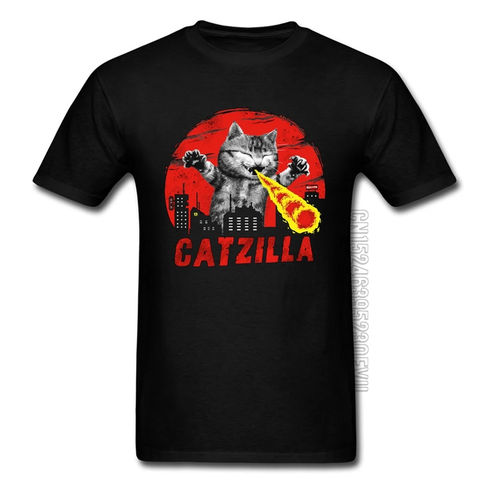 Мужская футболка с изображением монстра Catzilla Повседневная 3D принтом котенка