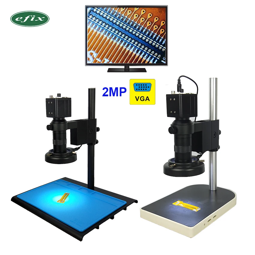 

efix 2MP VGA Monocular Microscope stand Digital Camera Lens 56 LED Ring Light for Repair Phone Soldering