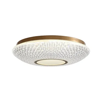 

Light Luxury Copper LED Ceiling Lamp Modern Warm Fashion Bedroom Study Acrylic Ceiling Lights Fixture Dia.50cm Surface mount
