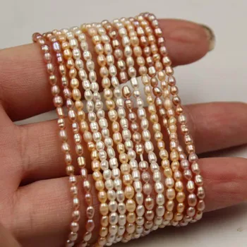 

Natural freshwater pearl loose beads Beautiful fashion colorful rice pearls DIY necklace bracelet hair earrings accessories